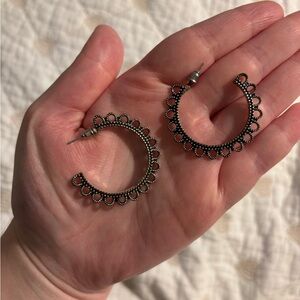 Nickel Free Floral Hoop Earrings